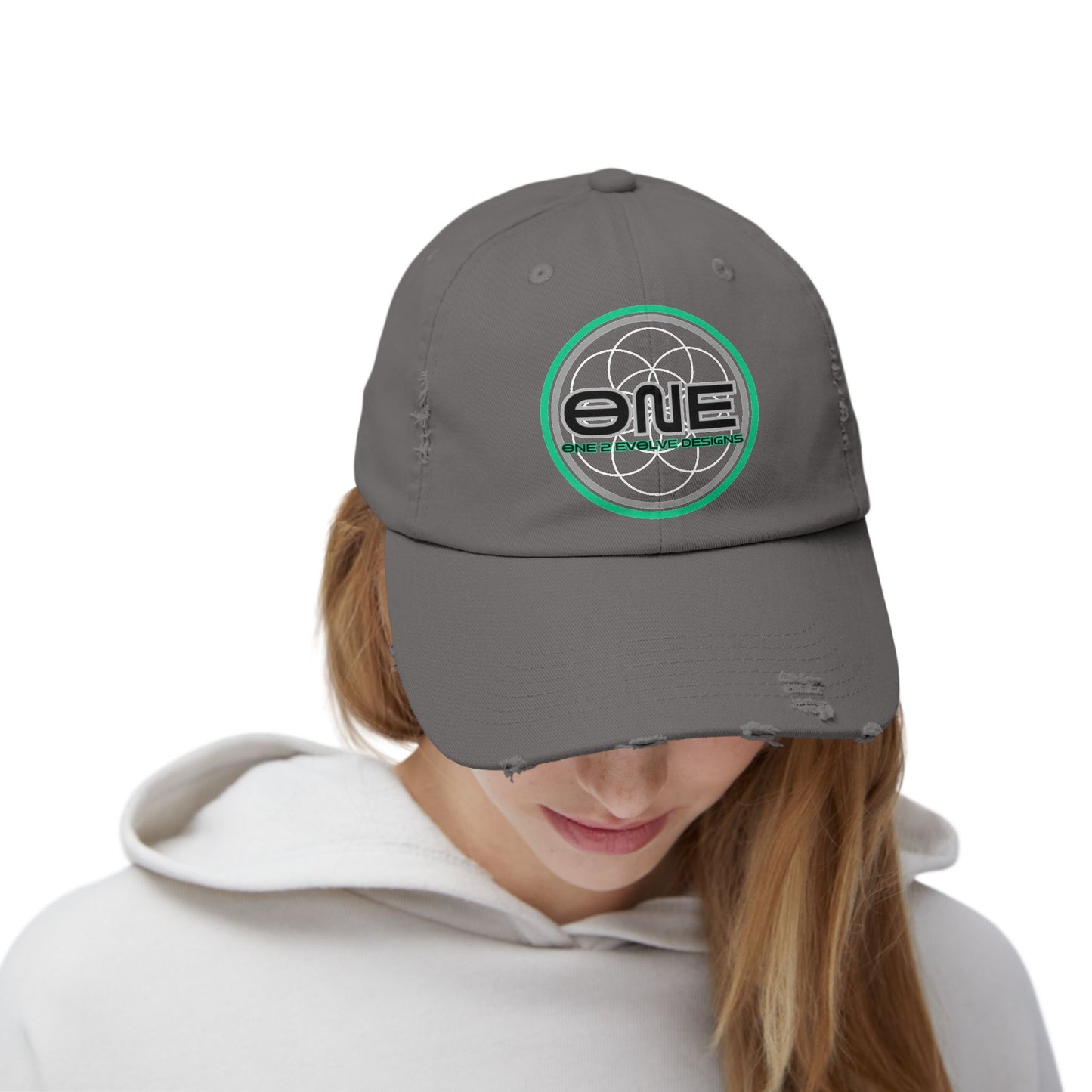 UPDATED DESIGN "O2E Branded" Distressed Hat